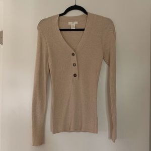 Cream ribbed sweater, H&M size S